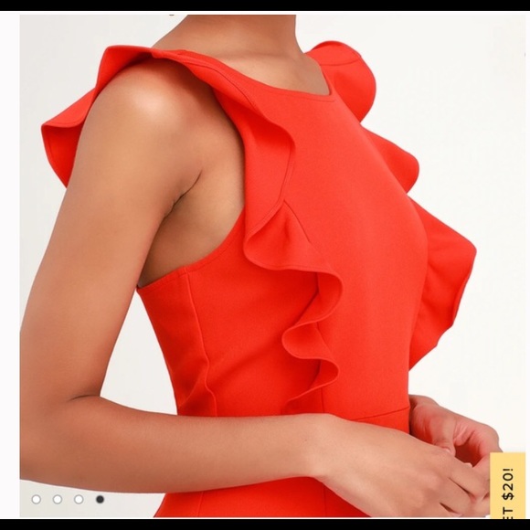 Lulu’s red/orange midi dress size XS NWT - Picture 3 of 10